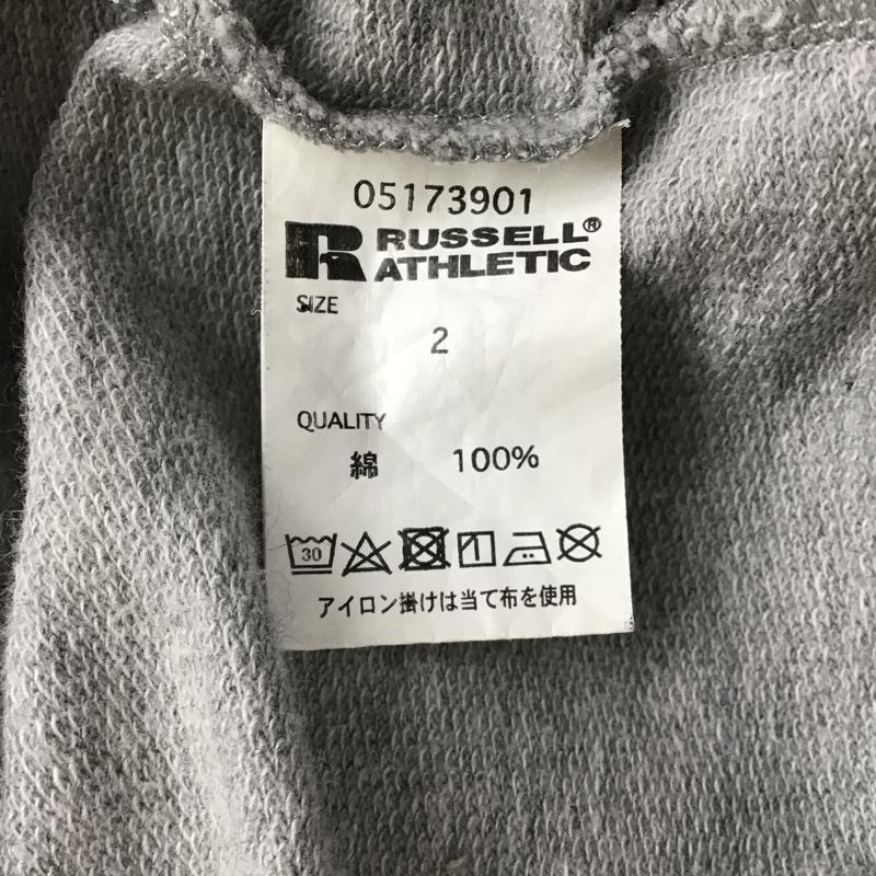 エックスガール X-girl ワンピース ロングスカート RUSSELL ATHLETIC スウェットパーカー ハーフジップ バックスリット 2 ロゴ、文字 灰 / グレー /  レディース USED 古着 中古 10099315