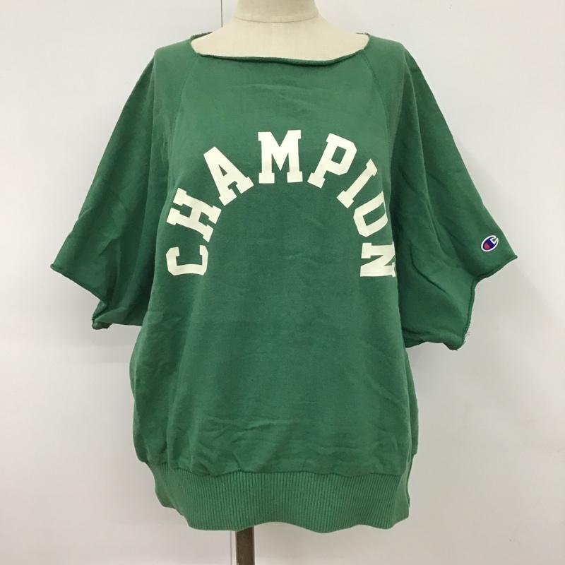 チャンピオン Champion カットソー 半袖 CW-P010 スウェット ロゴ、文字 緑 / グリーン /  レディース USED 古着 中古 10099316