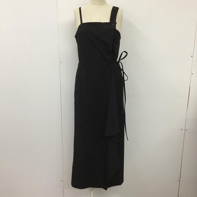マウジー MOUSSY ワンピース ロングスカート 010GS230-2190 WRAP JUMPER アシンメトリー 1 無地 黒 / ブラック /  レディース USED 古着 中古 10099321