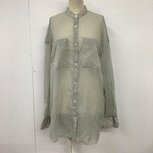スライ SLY シャツ、ブラウス 長袖 030FSL30-4830 SHEER STAND COLLARシャツ シアー FREE 無地 灰 / グレー /  レディース USED 古着 中古 10099322