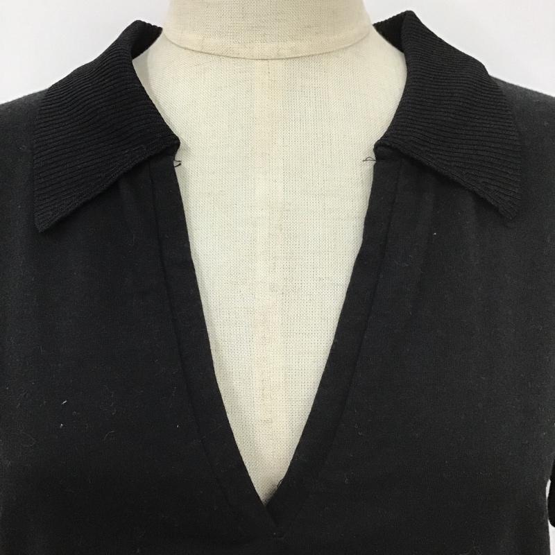 ザラ ZARA カットソー 半袖 7301 484 800 スキッパー S 無地 黒 / ブラック /  レディース USED 古着 中古 10099344