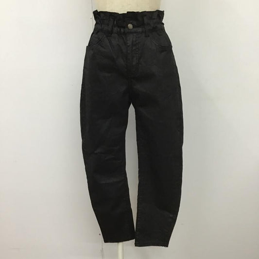 ザラ ZARA パンツ デニム、ジーンズ カジュアルパンツ ストレッチパンツ スリムパンツ ウエストフリルパンツ 32インチ 無地 黒 / ブラック /  レディース USED 古着 中古 10099348