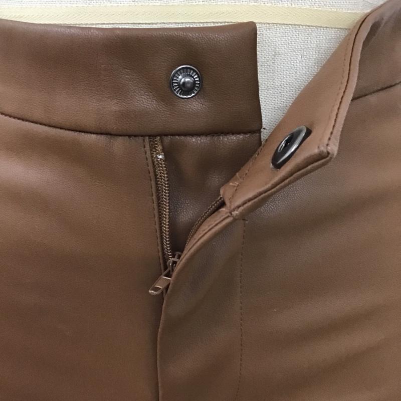 ザラ ZARA ボトムス ボトムス フェイクレザーパンツ ストレートパンツ スリムパンツ カジュアルパンツ ストレッチパンツ ジップアップパンツ XS 無地 キャメル / キャメル /  レディース USED 古着 中古 10099351