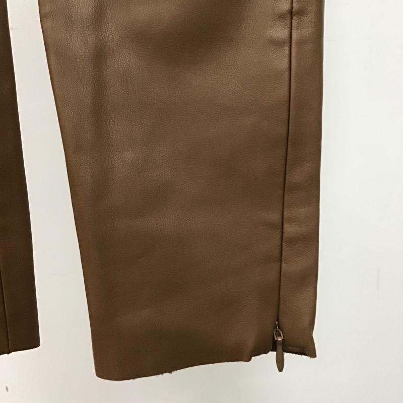 ザラ ZARA ボトムス ボトムス フェイクレザーパンツ ストレートパンツ スリムパンツ カジュアルパンツ ストレッチパンツ ジップアップパンツ XS 無地 キャメル / キャメル /  レディース USED 古着 中古 10099351