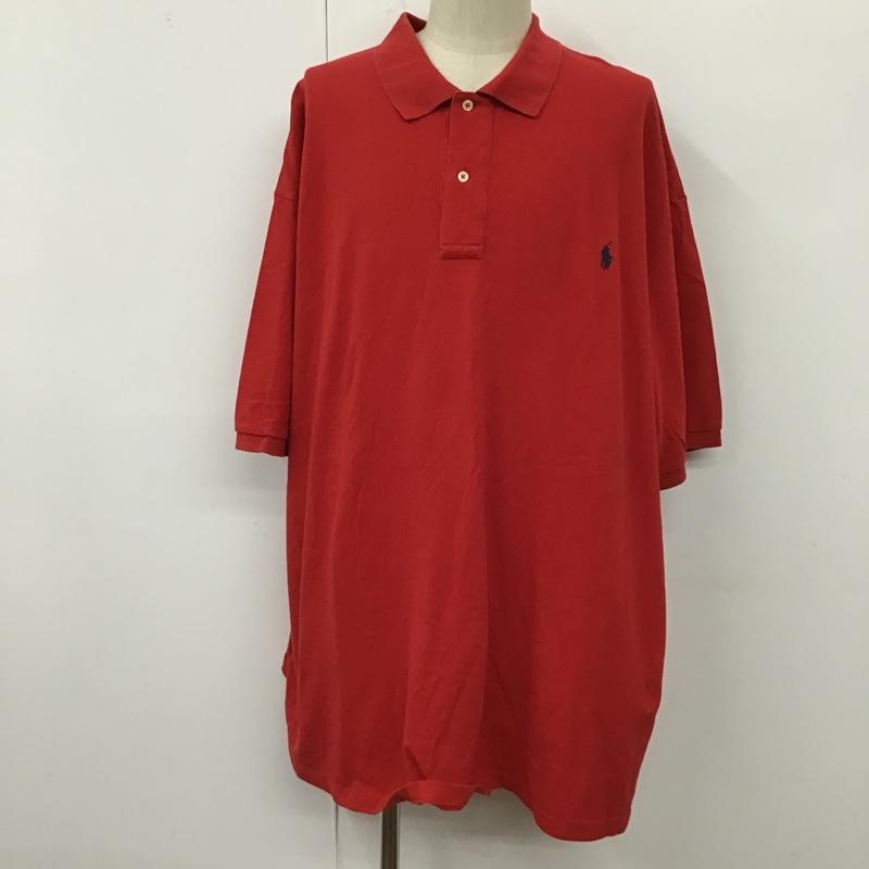 ポロラルフローレン POLO RALPH LAUREN ポロシャツ 半袖 半袖ポロシャツ カラーカットソー BIGサイズ カジュアルカットソー ロゴ、文字 赤 / レッド /  メンズ USED 古着 中古 10099357