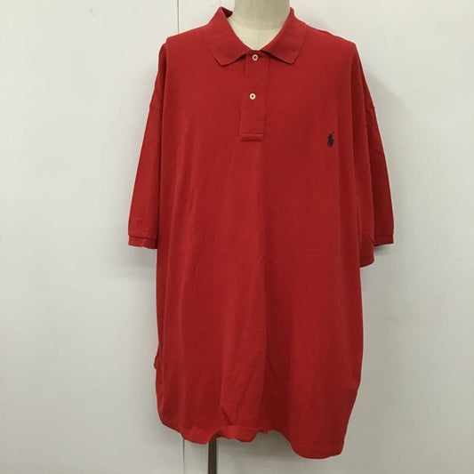 ポロラルフローレン POLO RALPH LAUREN ポロシャツ 半袖 半袖ポロシャツ カラーカットソー BIGサイズ カジュアルカットソー ロゴ、文字 赤 / レッド /  メンズ USED 古着 中古 10099357