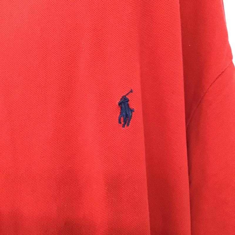 ポロラルフローレン POLO RALPH LAUREN ポロシャツ 半袖 半袖ポロシャツ カラーカットソー BIGサイズ カジュアルカットソー ロゴ、文字 赤 / レッド /  メンズ USED 古着 中古 10099357