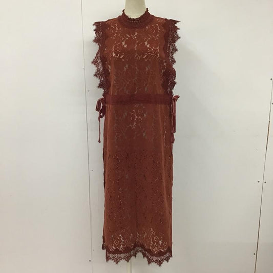 ムルーア MURUA ワンピース ロングスカート 011740400901-02 ワンピース ノースリーブワンピース フリルレースワンピース ロングワンピース サイドスリットワンピース FREE 花柄 えんじ / ワインレッド /  レディース USED 古着 中古 10099358