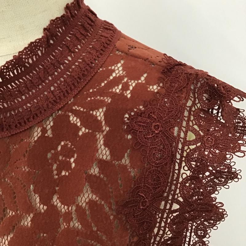 ムルーア MURUA ワンピース ロングスカート 011740400901-02 ワンピース ノースリーブワンピース フリルレースワンピース ロングワンピース サイドスリットワンピース FREE 花柄 えんじ / ワインレッド /  レディース USED 古着 中古 10099358