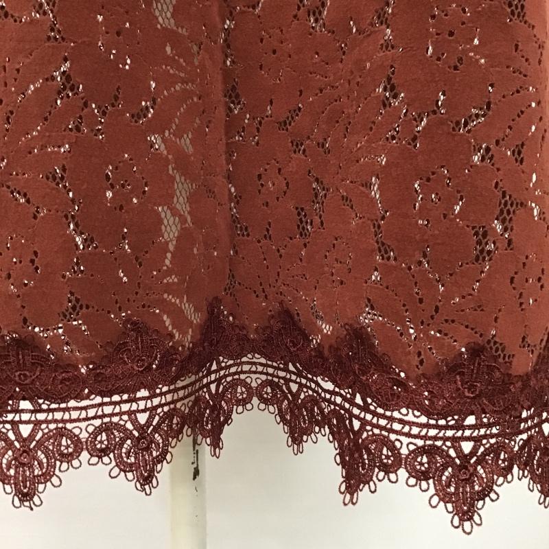 ムルーア MURUA ワンピース ロングスカート 011740400901-02 ワンピース ノースリーブワンピース フリルレースワンピース ロングワンピース サイドスリットワンピース FREE 花柄 えんじ / ワインレッド /  レディース USED 古着 中古 10099358