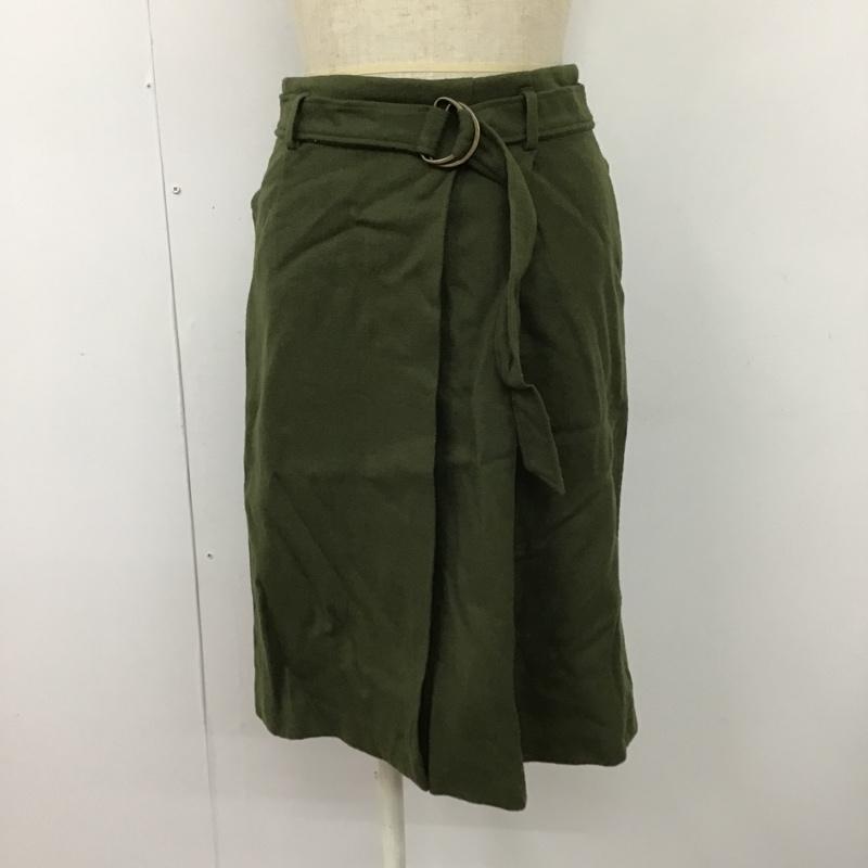 アルアバイル allureville スカート ひざ丈スカート 1 無地 カーキ / カーキ /  レディース USED 古着 中古 10099384