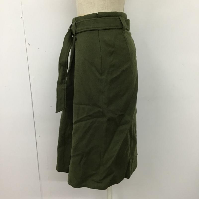 アルアバイル allureville スカート ひざ丈スカート 1 無地 カーキ / カーキ /  レディース USED 古着 中古 10099384