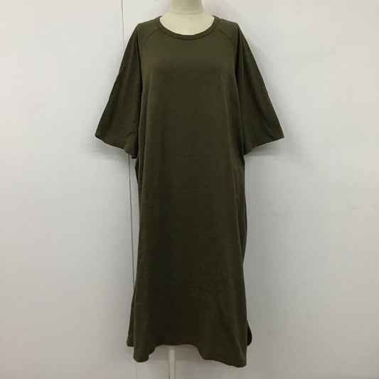 サマンサモスモス Samansa Mos2 ワンピース ロングスカート TYT-1105708 サイドスリットカットワンピース 半袖ワンピース ロングワンピース ラグラン FREE 無地 カーキ / カーキ /  レディース USED 古着 中古 10099418