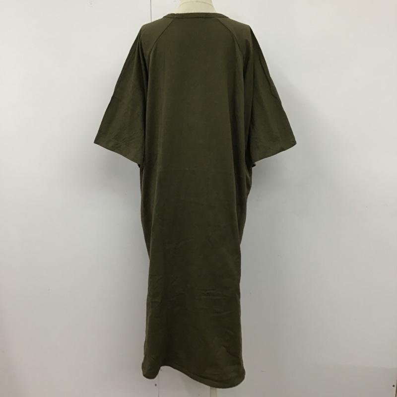 サマンサモスモス Samansa Mos2 ワンピース ロングスカート TYT-1105708 サイドスリットカットワンピース 半袖ワンピース ロングワンピース ラグラン FREE 無地 カーキ / カーキ /  レディース USED 古着 中古 10099418
