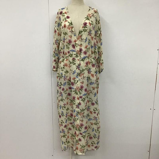 ローリーズファーム LOWRYS FARM ワンピース ロングスカート LF717003TK 花柄透けワンピース シースルーロングワンピース 五分丈 前開ワンピース L 総柄 X 花柄 マルチカラー / マルチカラー /  レディース USED 古着 中古 10099420