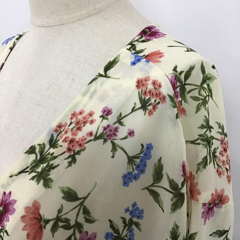 ローリーズファーム LOWRYS FARM ワンピース ロングスカート LF717003TK 花柄透けワンピース シースルーロングワンピース 五分丈 前開ワンピース L 総柄 X 花柄 マルチカラー / マルチカラー /  レディース USED 古着 中古 10099420