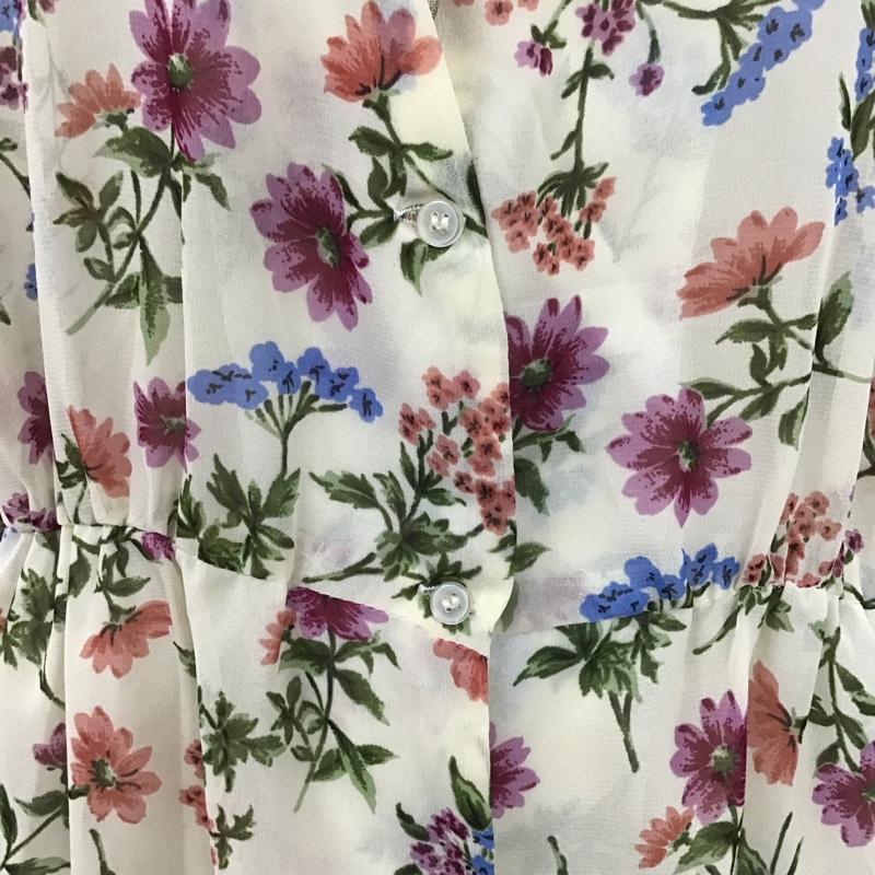 ローリーズファーム LOWRYS FARM ワンピース ロングスカート LF717003TK 花柄透けワンピース シースルーロングワンピース 五分丈 前開ワンピース L 総柄 X 花柄 マルチカラー / マルチカラー /  レディース USED 古着 中古 10099420