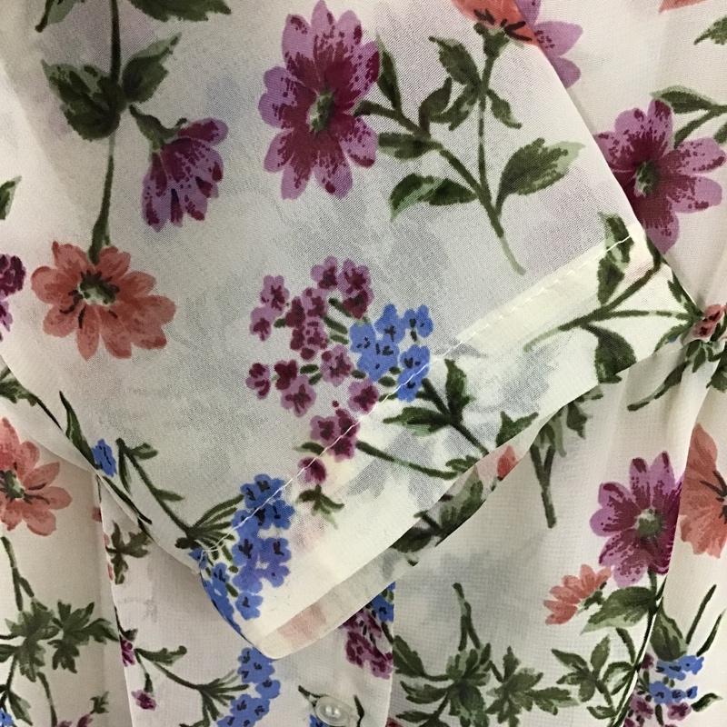 ローリーズファーム LOWRYS FARM ワンピース ロングスカート LF717003TK 花柄透けワンピース シースルーロングワンピース 五分丈 前開ワンピース L 総柄 X 花柄 マルチカラー / マルチカラー /  レディース USED 古着 中古 10099420