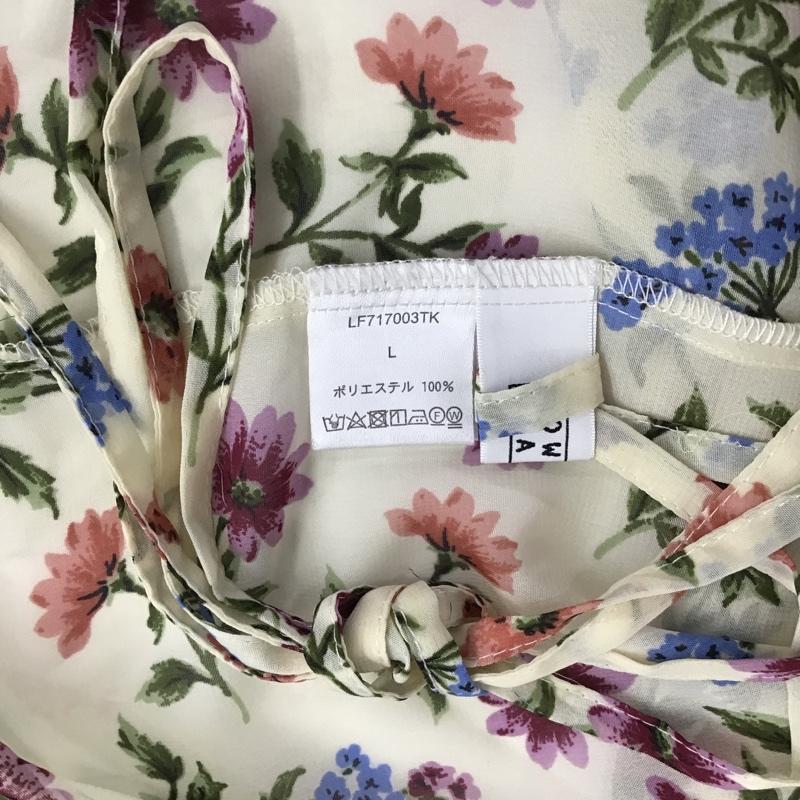ローリーズファーム LOWRYS FARM ワンピース ロングスカート LF717003TK 花柄透けワンピース シースルーロングワンピース 五分丈 前開ワンピース L 総柄 X 花柄 マルチカラー / マルチカラー /  レディース USED 古着 中古 10099420