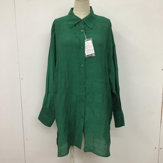 ローリーズファーム LOWRYS FARM シャツ、ブラウス 長袖 LF622083AD 長袖シャツ カラーシャツ シースルーシャツ カジュアルシャツ FREE 総柄 緑 / グリーン /  レディース USED 古着 中古 10099426