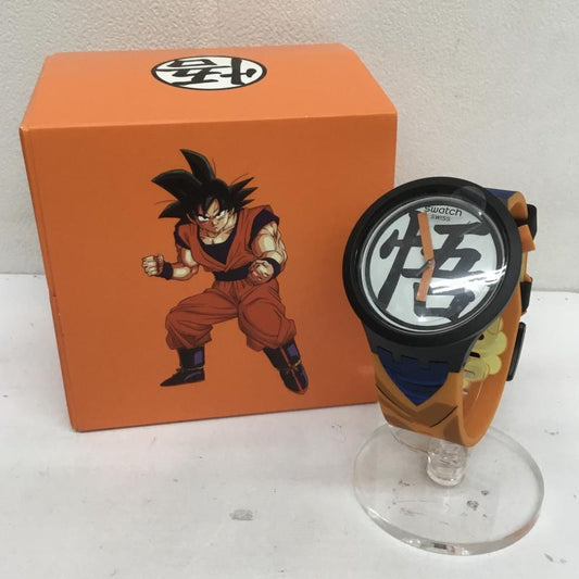 スウォッチ Swatch 腕時計 アナログ（クォーツ式） DRAGONBALL Z GOKU ドラゴンボールZ 悟空 SB01Z101 キャラクター 黒 / ブラック / X 橙 / オレンジ /  メンズ USED 古着 中古 10099450