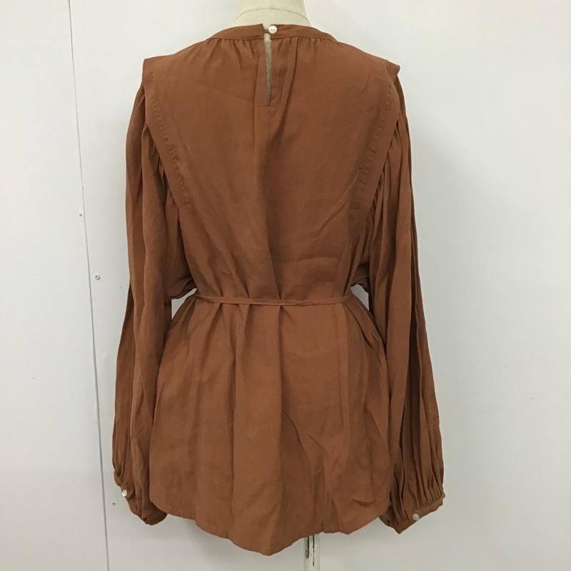 アングリッド Ungrid カットソー 長袖 112060420101-01 ショルダータックボリュームブラウス ダークオレンジ FREE 無地 茶 / ブラウン /  レディース USED 古着 中古 10099469