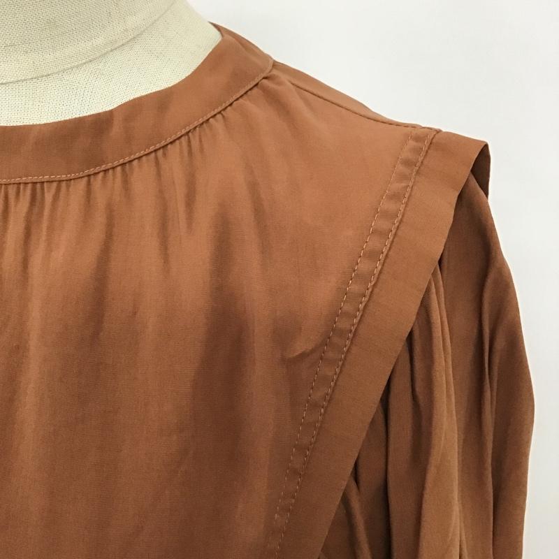 アングリッド Ungrid カットソー 長袖 112060420101-01 ショルダータックボリュームブラウス ダークオレンジ FREE 無地 茶 / ブラウン /  レディース USED 古着 中古 10099469