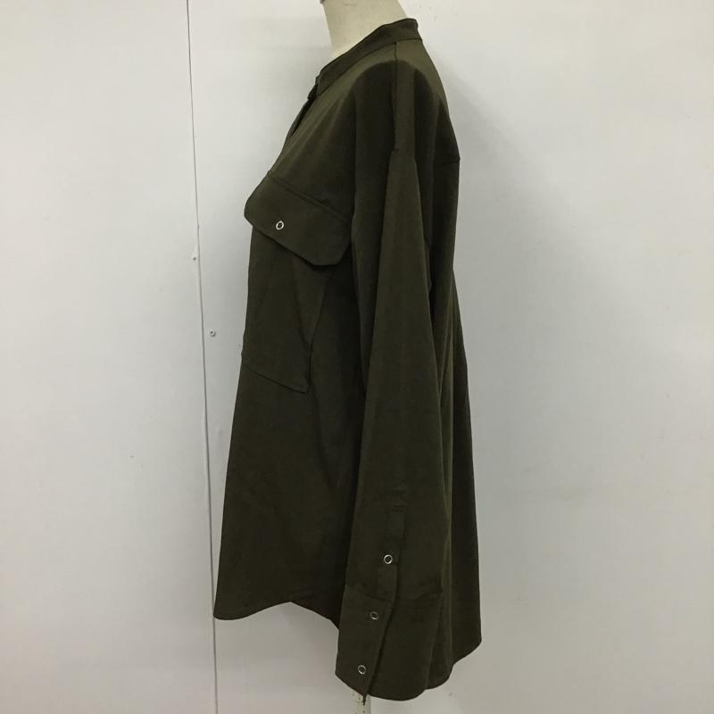 センスオブプレイスバイアーバンリサーチ SENSE OF PLACE by URBAN RESEARCH シャツ、ブラウス 長袖 AA06-23A001 ワイドスリーブバンドカラーシャツ FREE 無地 カーキ / カーキ /  レディース USED 古着 中古 10099470