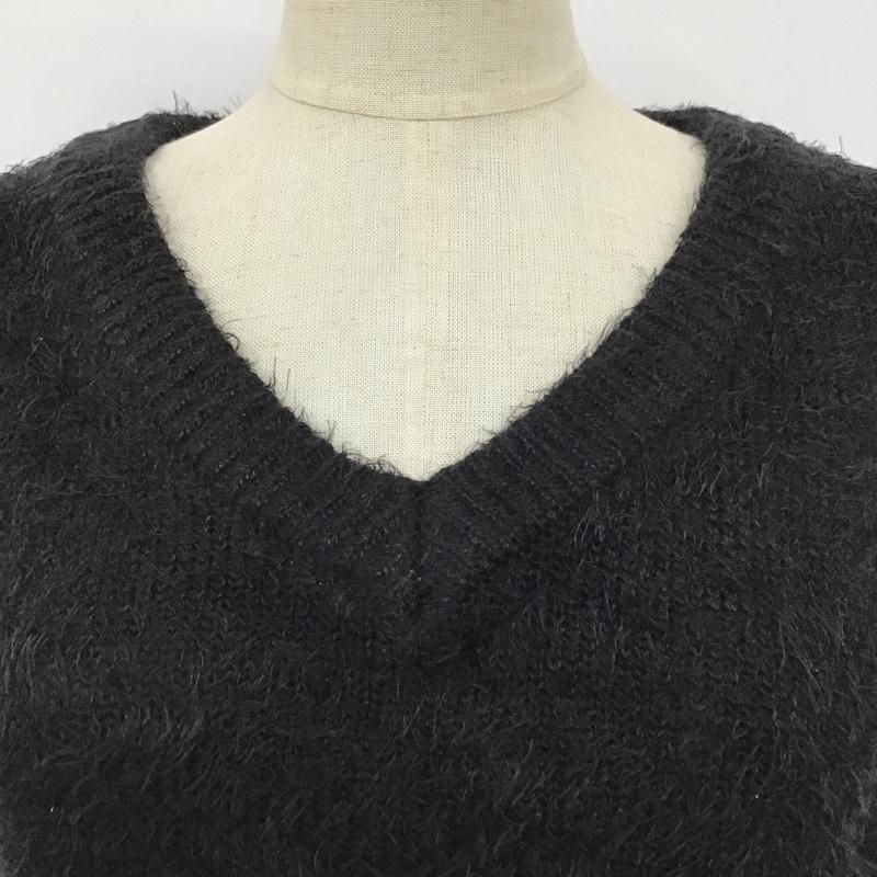 ヘザー Heather ニット、セーター 半袖 HE060506EM ショートニットベスト FREE 無地 黒 / ブラック /  レディース USED 古着 中古 10099471