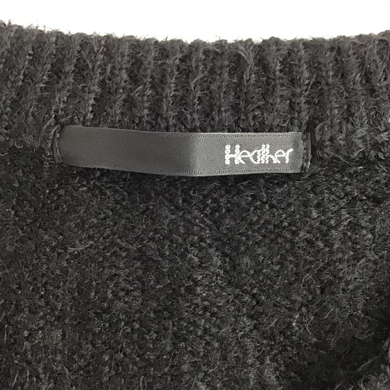 ヘザー Heather ニット、セーター 半袖 HE060506EM ショートニットベスト FREE 無地 黒 / ブラック /  レディース USED 古着 中古 10099471