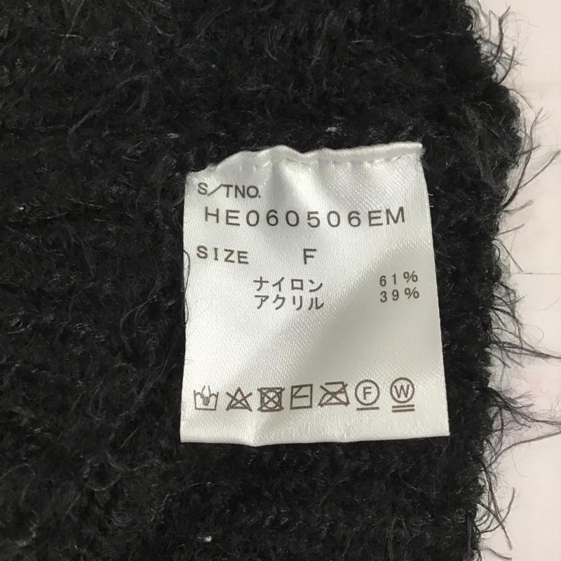 ヘザー Heather ニット、セーター 半袖 HE060506EM ショートニットベスト FREE 無地 黒 / ブラック /  レディース USED 古着 中古 10099471