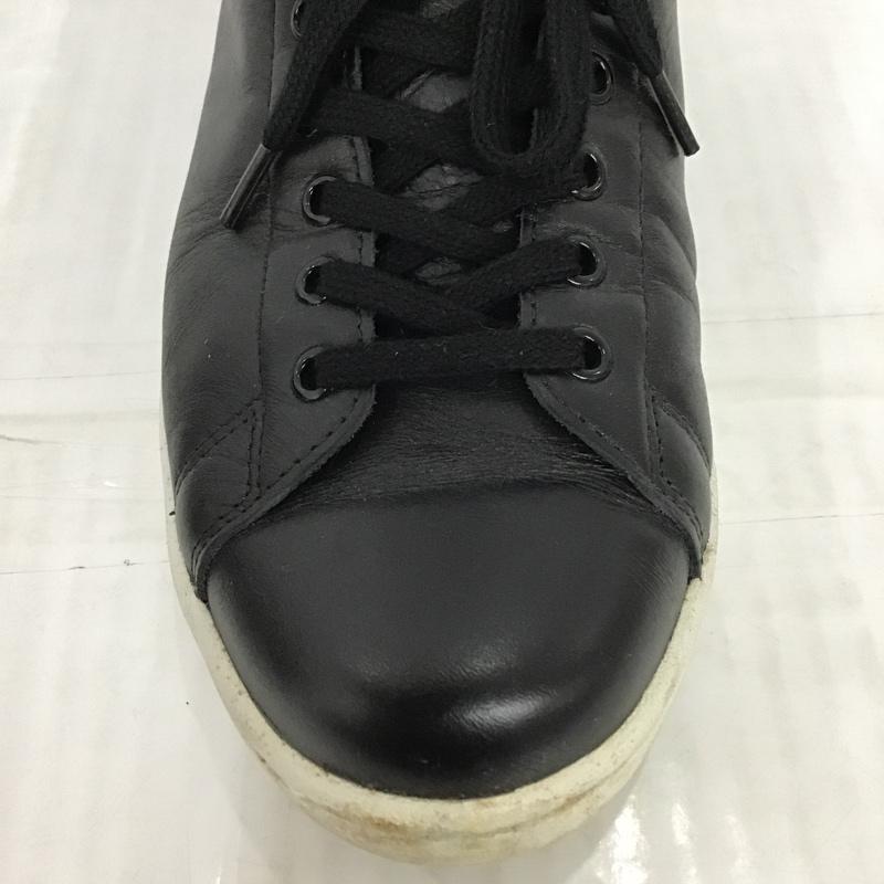 フレッドペリー FRED PERRY スニーカー スニーカー F-19739 レザー ミドルカット UK7 ワンポイント 黒 / ブラック /  メンズ USED 古着 中古 10099474