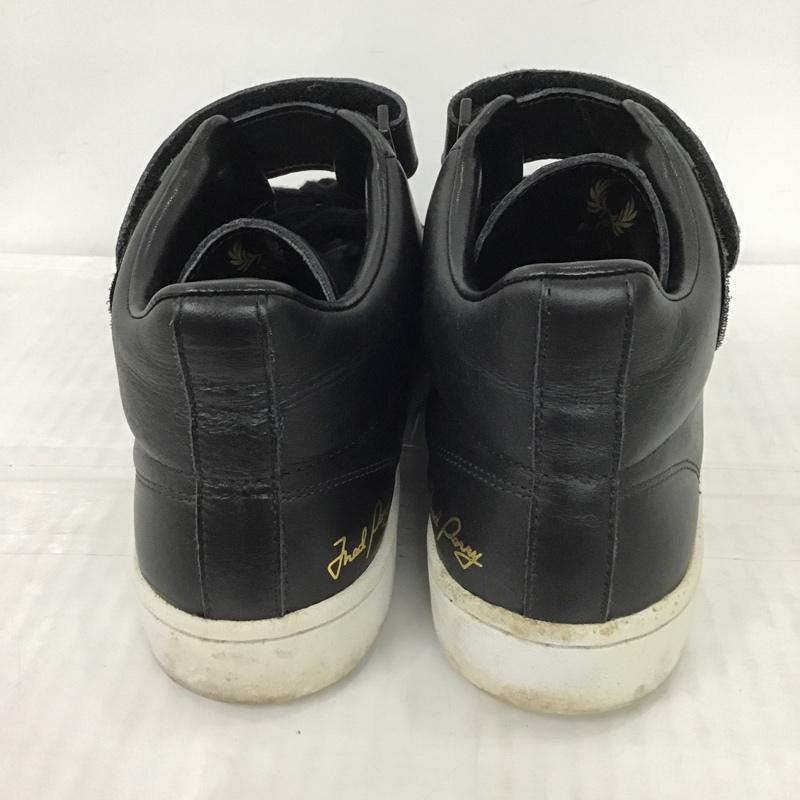 フレッドペリー FRED PERRY スニーカー スニーカー F-19739 レザー ミドルカット UK7 ワンポイント 黒 / ブラック /  メンズ USED 古着 中古 10099474