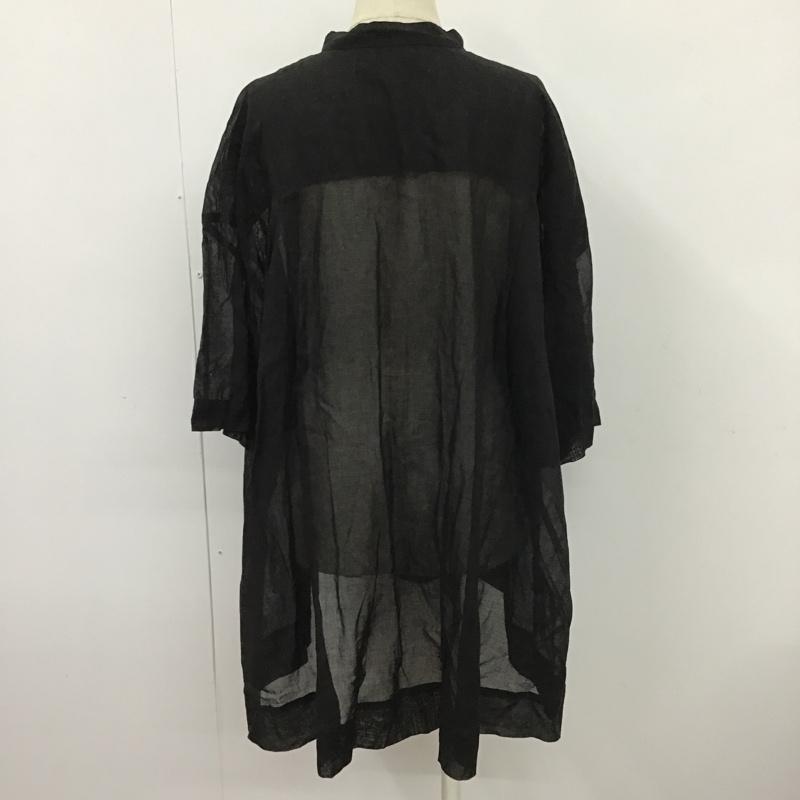 ジーナシス JEANASIS カットソー 半袖 JS063432CF リネンカフタンプルオーバーシャツ FREE 無地 黒 / ブラック /  レディース USED 古着 中古 10099485
