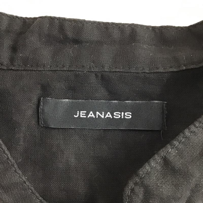 ジーナシス JEANASIS カットソー 半袖 JS063432CF リネンカフタンプルオーバーシャツ FREE 無地 黒 / ブラック /  レディース USED 古着 中古 10099485