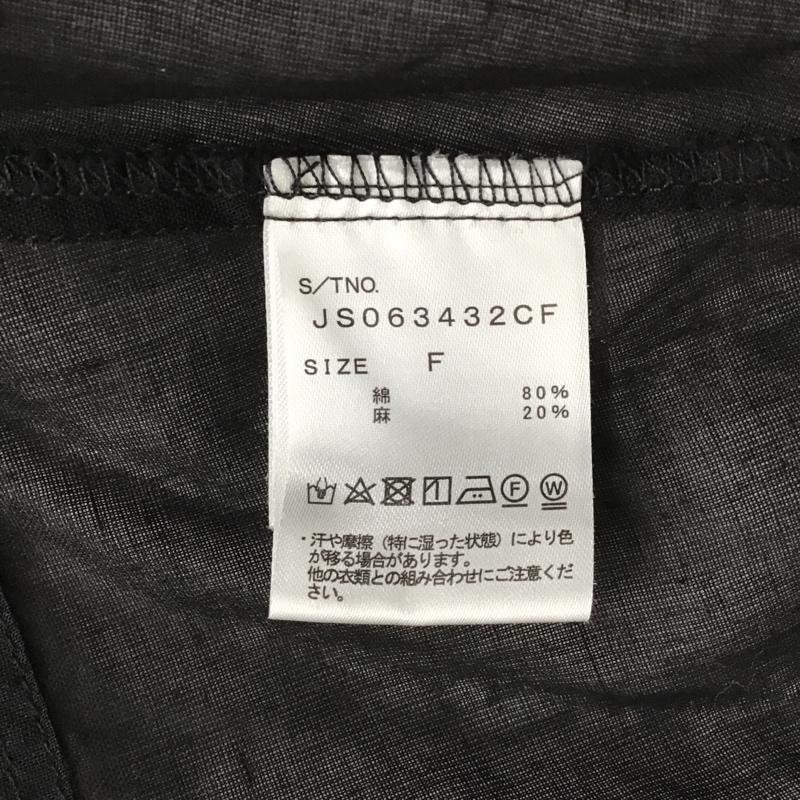 ジーナシス JEANASIS カットソー 半袖 JS063432CF リネンカフタンプルオーバーシャツ FREE 無地 黒 / ブラック /  レディース USED 古着 中古 10099485