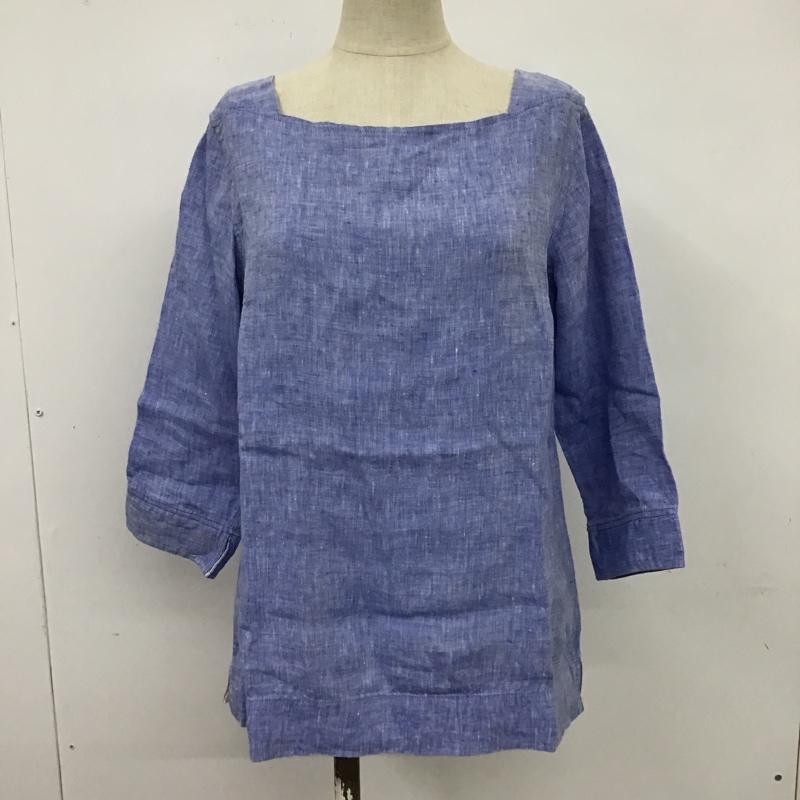 エルエルビーン L.L.Bean カットソー 七分袖 502108 リネン M 無地 水色 / ライトブルー /  レディース USED 古着 中古 10099490