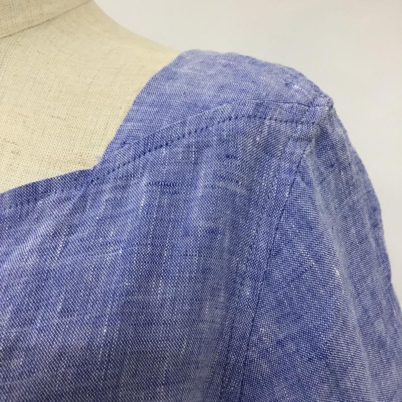 エルエルビーン L.L.Bean カットソー 七分袖 502108 リネン M 無地 水色 / ライトブルー /  レディース USED 古着 中古 10099490