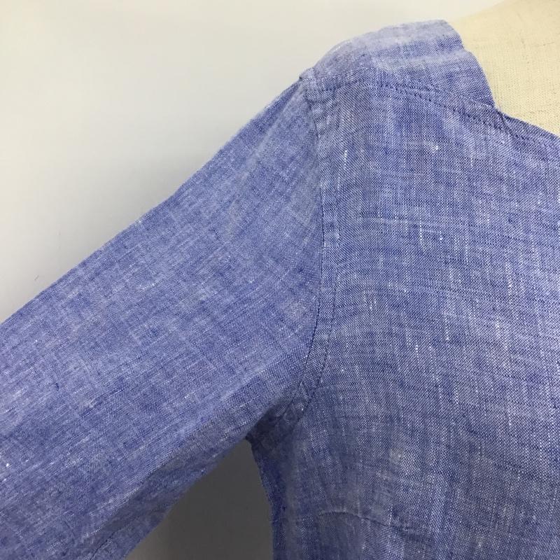 エルエルビーン L.L.Bean カットソー 七分袖 502108 リネン M 無地 水色 / ライトブルー /  レディース USED 古着 中古 10099490
