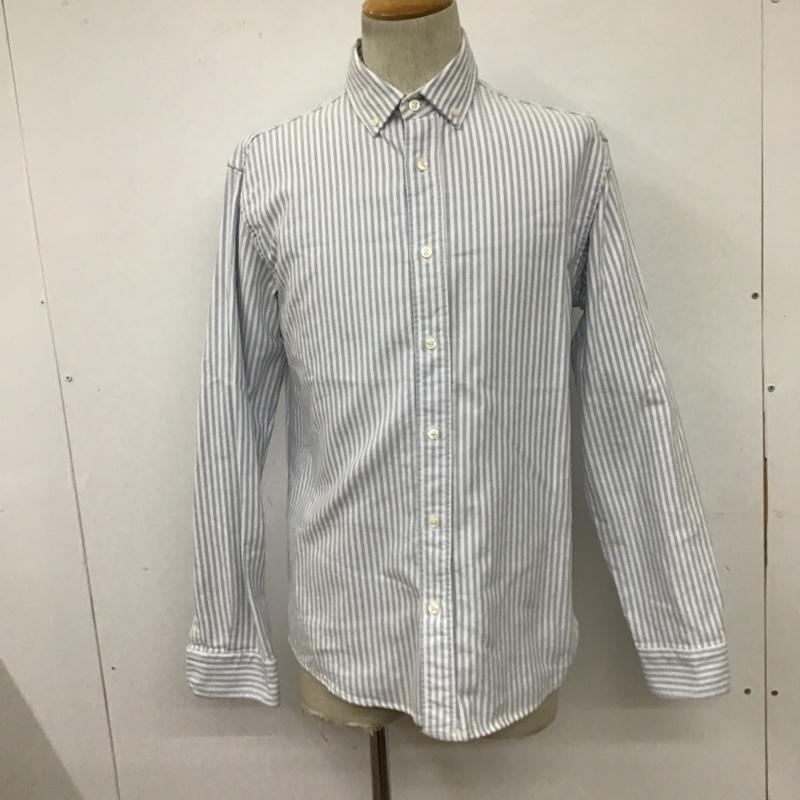 ザラ ZARA シャツ、ブラウス 長袖 長袖シャツ カジュアルシャツ カラーシャツ ボタンダウンシャツ ストライプシャツ M ストライプ 白 / ホワイト / X 水色 / ライトブルー /  メンズ USED 古着 中古 10099524