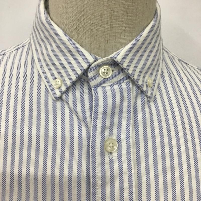 ザラ ZARA シャツ、ブラウス 長袖 長袖シャツ カジュアルシャツ カラーシャツ ボタンダウンシャツ ストライプシャツ M ストライプ 白 / ホワイト / X 水色 / ライトブルー /  メンズ USED 古着 中古 10099524