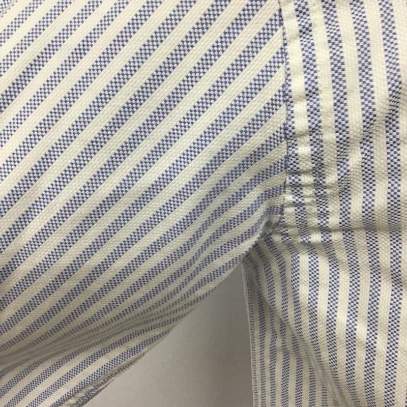 ザラ ZARA シャツ、ブラウス 長袖 長袖シャツ カジュアルシャツ カラーシャツ ボタンダウンシャツ ストライプシャツ M ストライプ 白 / ホワイト / X 水色 / ライトブルー /  メンズ USED 古着 中古 10099524