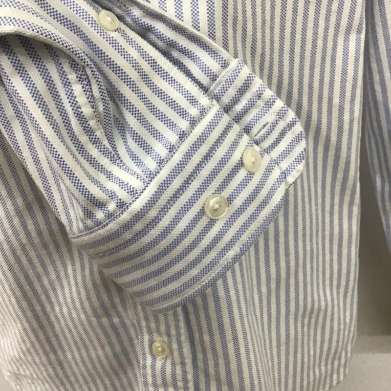 ザラ ZARA シャツ、ブラウス 長袖 長袖シャツ カジュアルシャツ カラーシャツ ボタンダウンシャツ ストライプシャツ M ストライプ 白 / ホワイト / X 水色 / ライトブルー /  メンズ USED 古着 中古 10099524
