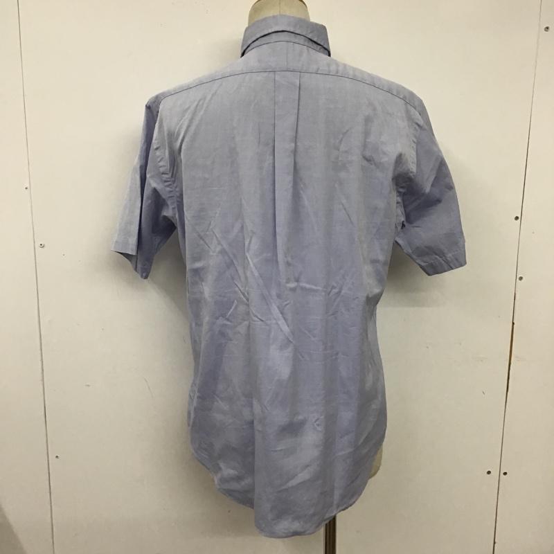 ラルフローレン RALPHLAUREN シャツ、ブラウス 半袖 半そでシャツ カジュアルシャツ ボタンダウンシャツ カラーシャツ L ロゴ、文字 X 刺繍 水色 / ライトブルー /  メンズ USED 古着 中古 10099525