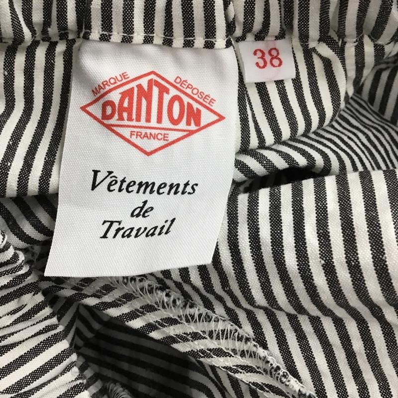 ダントン Danton ボトムス ボトムス JD-2540LHP コットンリネンウェザーイージーパンツ ヒッコリーパンツ ストライプパンツ カジュアルパンツ 38 ストライプ 白 / ホワイト / X 黒 / ブラック /  メンズ USED 古着 中古 10099537