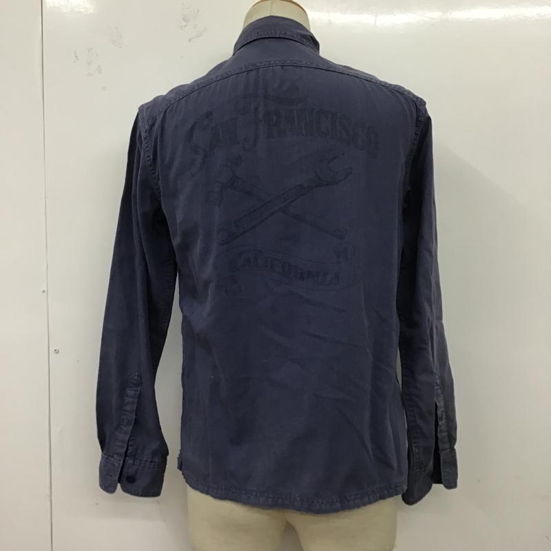 ベンデイビス BEN DAVIS シャツ、ブラウス 長袖 長袖シャツ カジュアルシャツ カラーシャツ ポケットシャツ M ロゴ、文字 紺 / ネイビー /  メンズ USED 古着 中古 10099558