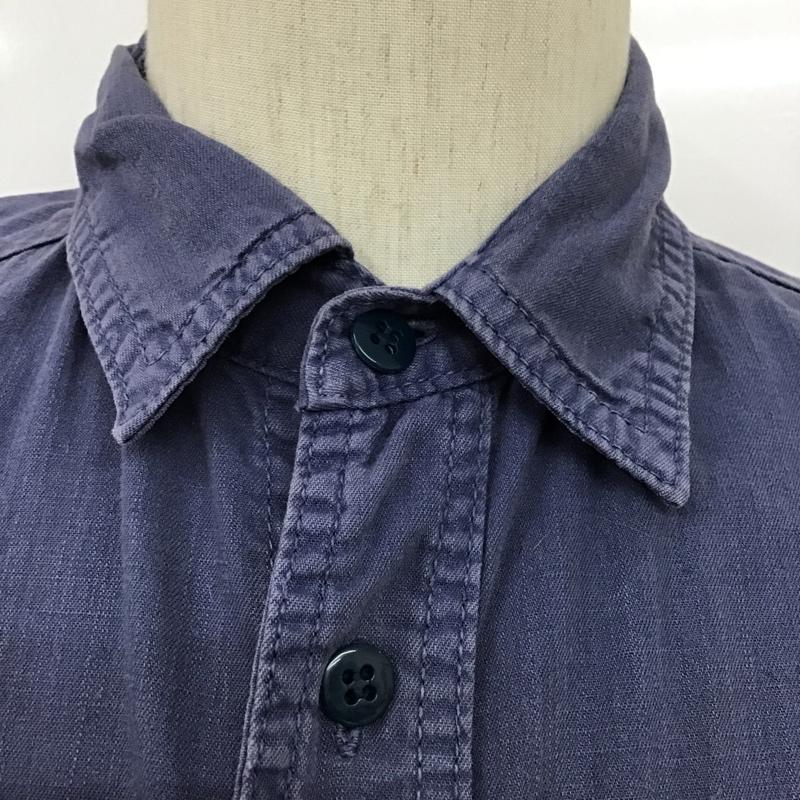 ベンデイビス BEN DAVIS シャツ、ブラウス 長袖 長袖シャツ カジュアルシャツ カラーシャツ ポケットシャツ M ロゴ、文字 紺 / ネイビー /  メンズ USED 古着 中古 10099558