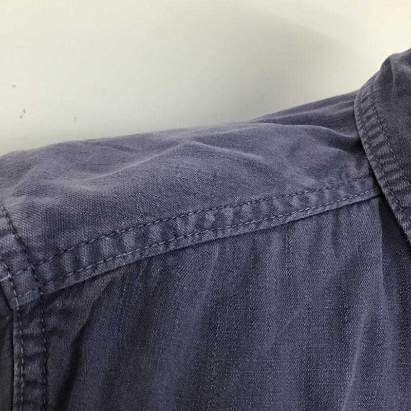 ベンデイビス BEN DAVIS シャツ、ブラウス 長袖 長袖シャツ カジュアルシャツ カラーシャツ ポケットシャツ M ロゴ、文字 紺 / ネイビー /  メンズ USED 古着 中古 10099558