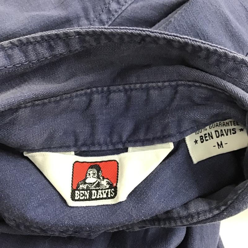 ベンデイビス BEN DAVIS シャツ、ブラウス 長袖 長袖シャツ カジュアルシャツ カラーシャツ ポケットシャツ M ロゴ、文字 紺 / ネイビー /  メンズ USED 古着 中古 10099558