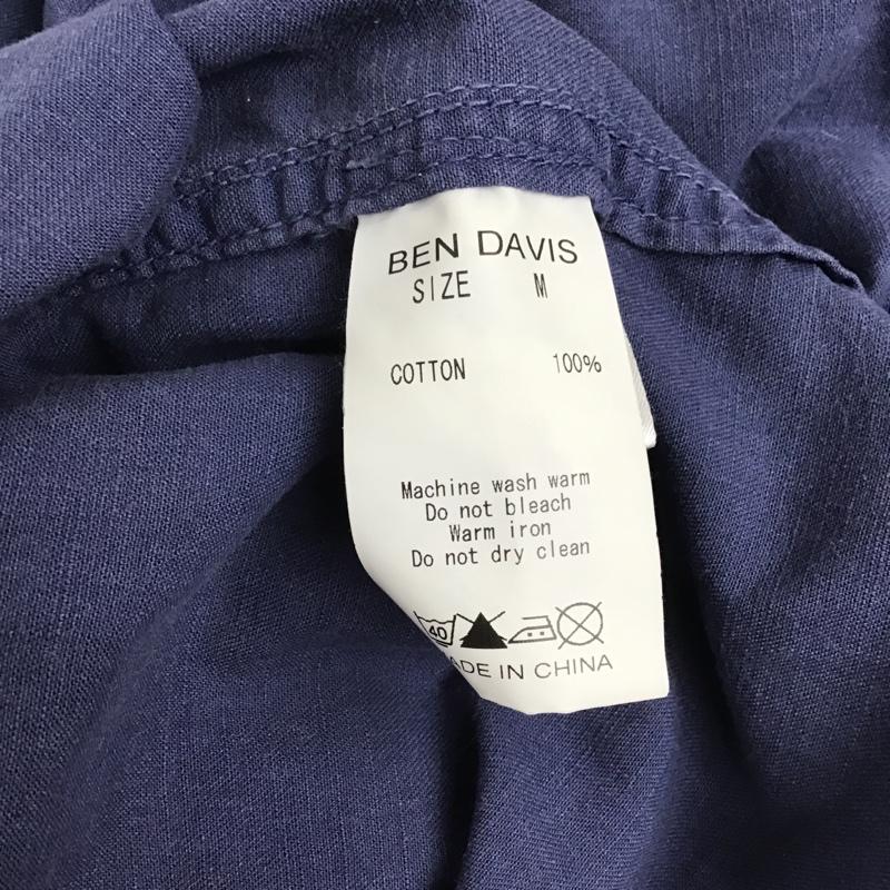 ベンデイビス BEN DAVIS シャツ、ブラウス 長袖 長袖シャツ カジュアルシャツ カラーシャツ ポケットシャツ M ロゴ、文字 紺 / ネイビー /  メンズ USED 古着 中古 10099558